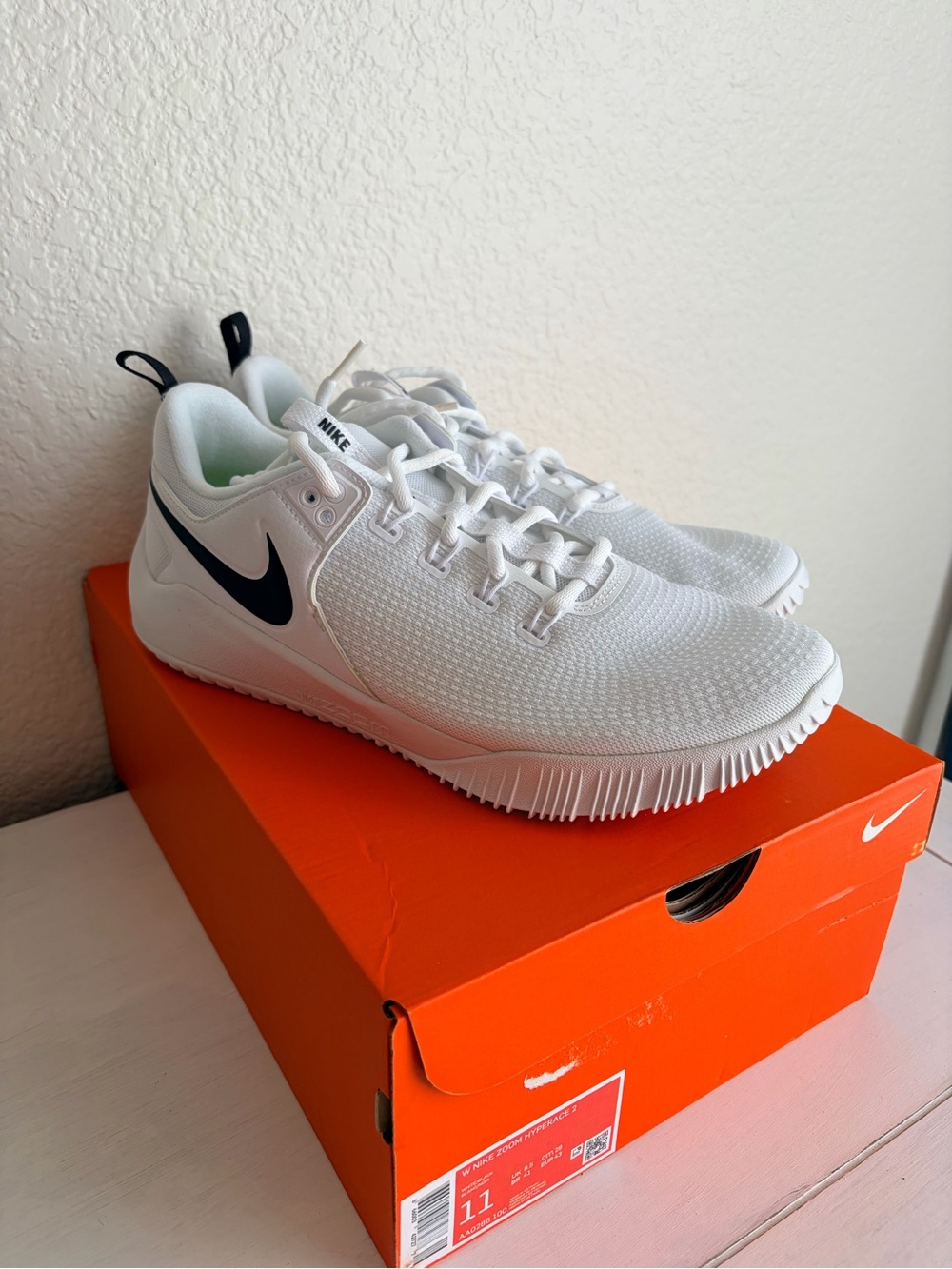 NIKE Zoom Hyperace 2 Womens Volleyball Shoes Size 11 White/Black AA0286-100 NEW